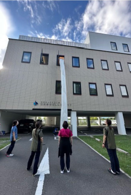 避難袋を使用した実地訓練